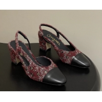 Big Discount Chanel Red Tweed Slingback Pumps 6051605