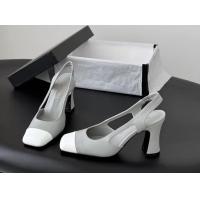 Good Quality Chanel Gray Calfskin Leather Slingback Pumps 6051905