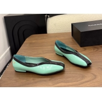 Shop Cheap Chanel Light Green Crocodile Embossed Calfskin Leather Flat Shoes 6051910