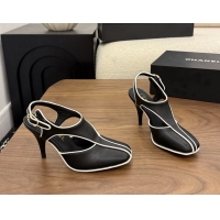 Luxury Chanel Black Calfskin Leather Slingback Pumps 90MM 6052105