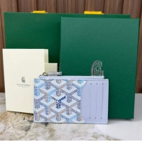 Discount Goyard Bourbon Zipped Card holder Wallet GY3321 Multicolored Polar Blue 2025