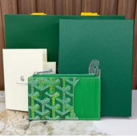 Big Discount Goyard Bourbon Zipped Card holder Wallet GY3321 Multicolored Meadow Green 2025