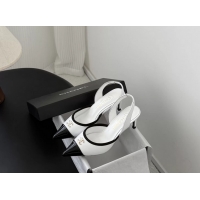 Fashion Chanel CC Logo White Leather Slingback Pumps 6052202