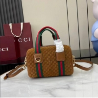 Grade Quality Gucci Mini GG Denim handbag 859975 Brown 2026