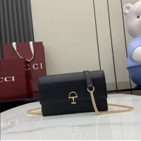 Top Quality Gucci Softbit Continental Leather Wallet On Chain 837373 Black