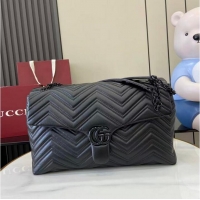 Discount Gucci GG Marmont Large Leather Shoulder Bag 850659 Black 2026