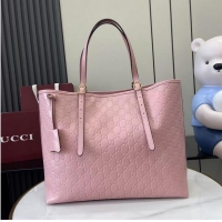 Promotional Gucci GG Emblem Leather Large Tote Bag 847455 Pink 2026