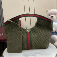 Well Crafted Gucci Giglio Large Tote Bag in GG Suede 853971 Dark Green 2026