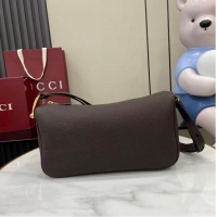 Super Quality Gucci Half Horsebit Medium Shoulder Bag In Leather 860787 Dark Brown 2026