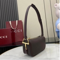 Best Price Gucci Half Horsebit mini shoulder bag in Grainy Leather 860784 Coffee 2026
