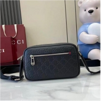 Shop Discount GG Emblem Small Crossbody Bag in Leather 850242 Black 2026