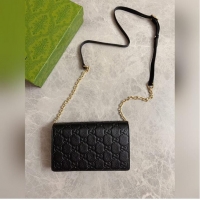Good Product Gucci GG Emblem Wallet On Chain ‎818705 Black 2026