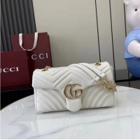 Buy Fashionable Gucci GG Marmont Medium Shoulder Bag 837267 White 2025