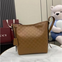 New Fashion Gucci GG Leather Emblem Small Shoulder Bag 848881 Brown 2026