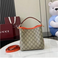 Classic Specials Gucci GG Canvas Emblem Small Bucket Bag 815118 Beige/Orange 2026