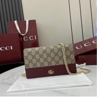 Best Price Gucci Bi-colour GG Marmont Wallet On Chain ‎497985 Burgundy Leather