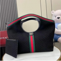 Grade Quality Gucci Giglio Large Tote Bag in GG Suede 853971 Black 2026