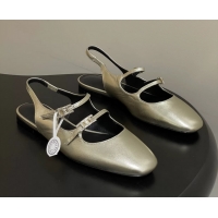 Low Price Hermes Mila Flat Slingback with Hapi Buckle Gold Calfskin Leather 6052701
