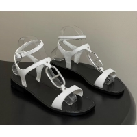 Unique Ladies Hermes Marinella White Leather Sandals 6052708