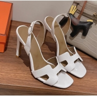 Purchase Hermes Holy High Heeled Sandals White Calf Leather 105MM 6053104