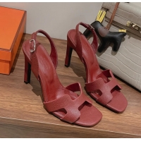 Buy Discount Hermes Holy High Heeled Sandals Red Calf Leather 105MM 6053104