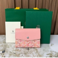 Luxury Cheap Goyard Saint-Gabriel Wallet 3319 Multicolored Powder Pink