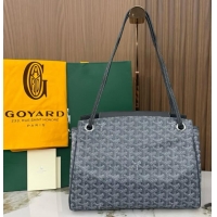 Duplicate Goyard Original Rouette Shoulder Tote Bag 00315 Dark Grey