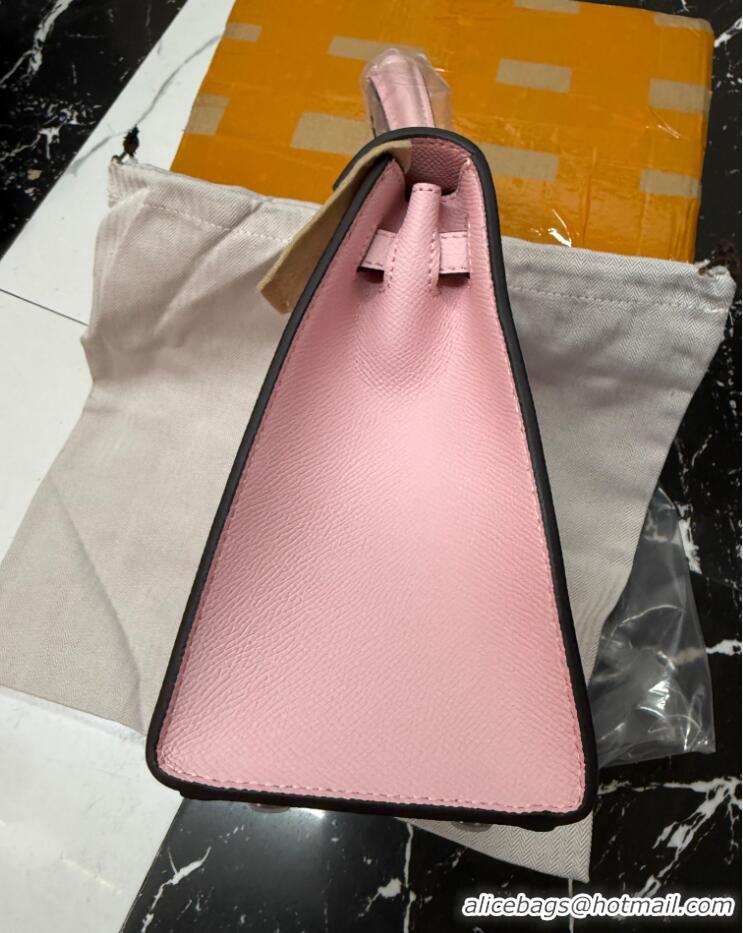 Luxury Cheap Hermes Epsom Kelly Bag 25cm/28cm in Calfskin Leather H25 3Q Pink/Silver 2023
