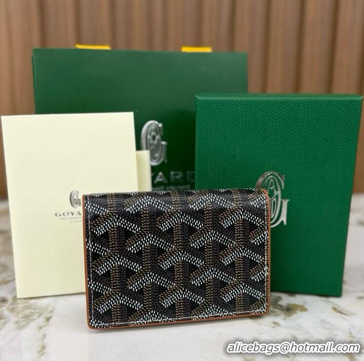 Purchase Low Cost Goyard New Card Case 020092 Black And Tan