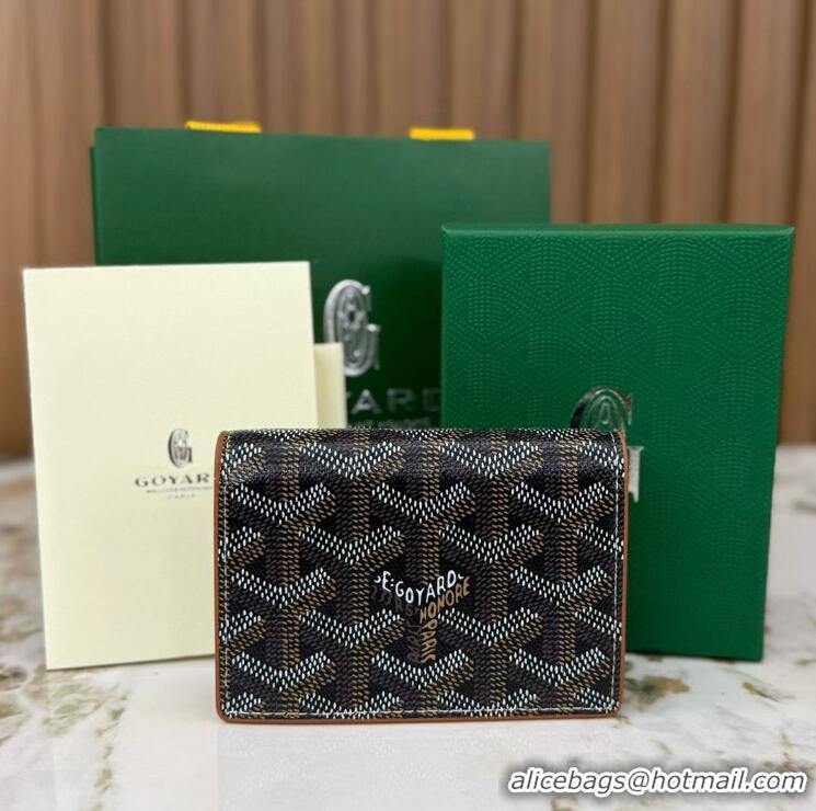 Purchase Low Cost Goyard New Card Case 020092 Black And Tan