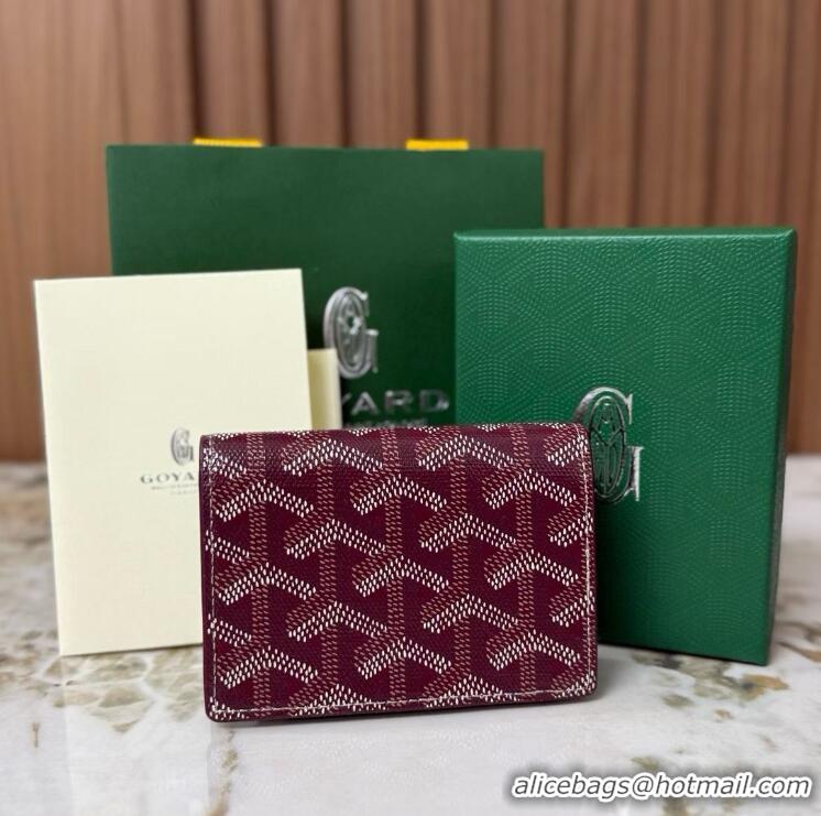 Design Inexpensive Goyard New Card Case 020092 Bungundy