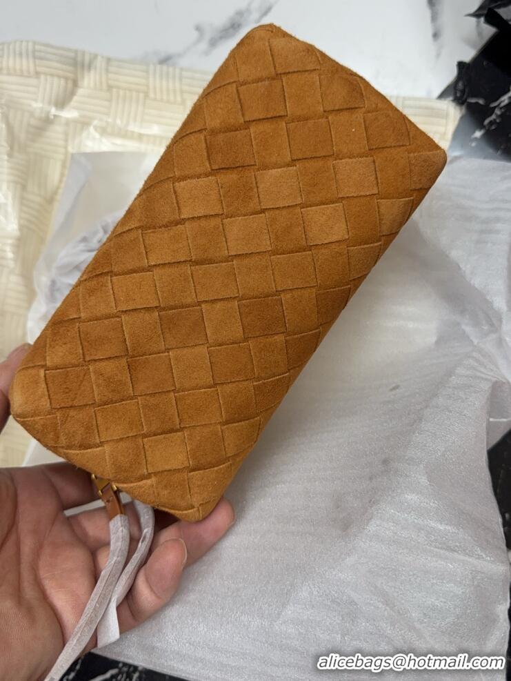 Top Quality Bottega Veneta Intrecciato Suede Concert Pouch Mini bag 794258 Amber Brown 2025