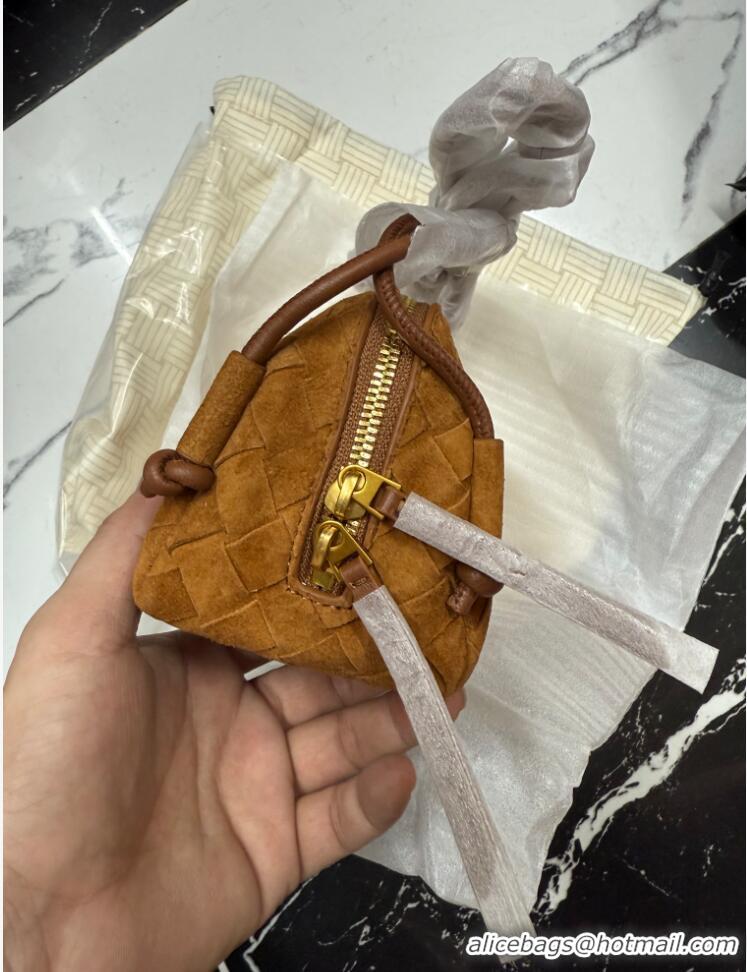 Top Quality Bottega Veneta Intrecciato Suede Concert Pouch Mini bag 794258 Amber Brown 2025