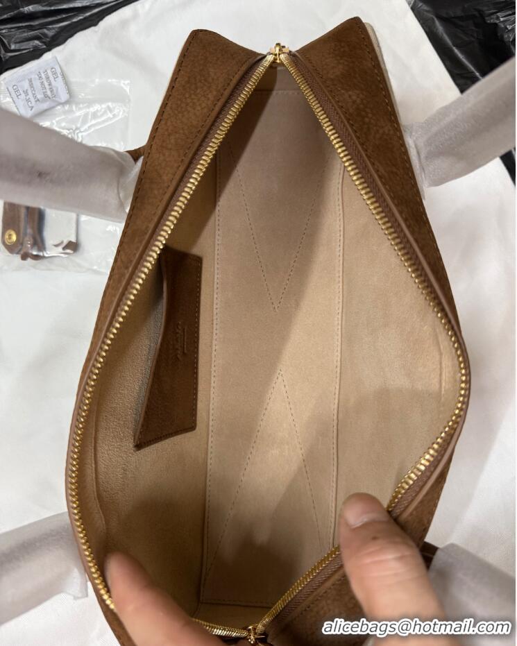Market Sells Alaia Le Tecket Medium Long Shoulder bag in Canvas and Suede 998081 Brown 2026