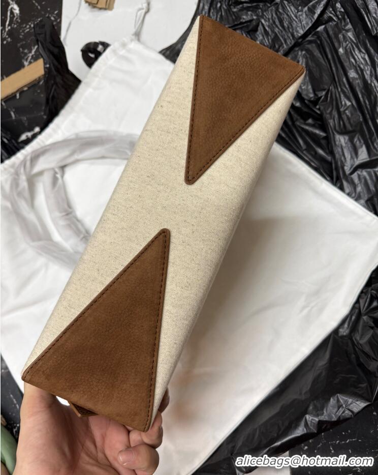 Market Sells Alaia Le Tecket Medium Long Shoulder bag in Canvas and Suede 998081 Brown 2026