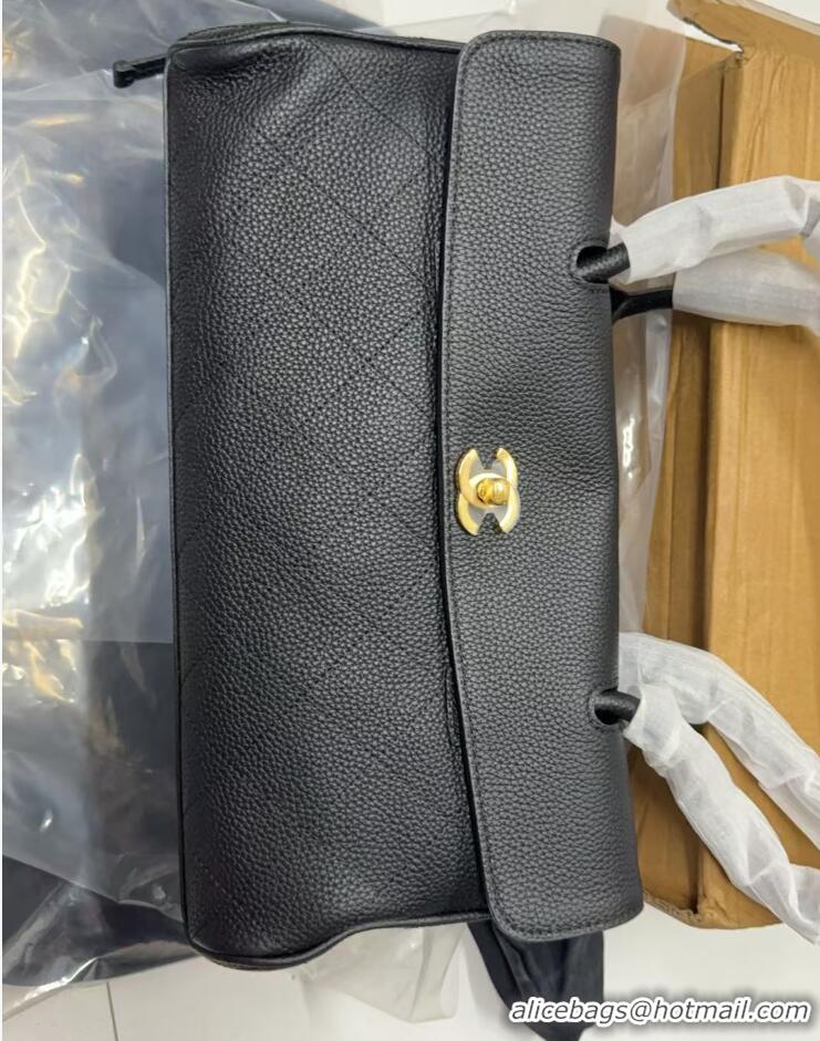 Top Grade Chanel Small Shopping Bag in Grained Calfskin AS6288 Black 2026