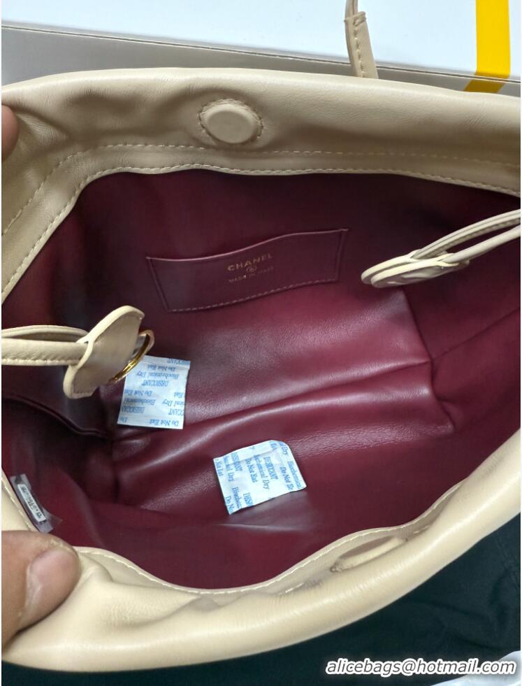 Trendy Design Chanel Lambskin Leather Clutch with Leather Strap AP5227 Beige Apricot 2026