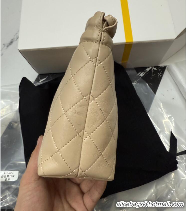 Trendy Design Chanel Lambskin Leather Clutch with Leather Strap AP5227 Beige Apricot 2026