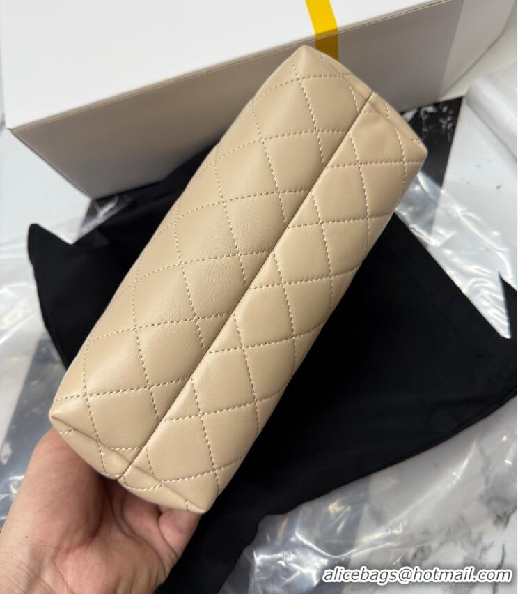 Trendy Design Chanel Lambskin Leather Clutch with Leather Strap AP5227 Beige Apricot 2026
