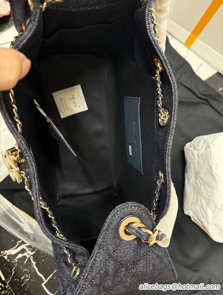 Luxury Cheap Chanel Washed Denim Small Hobo bag AS5293 Dark Blue 2026