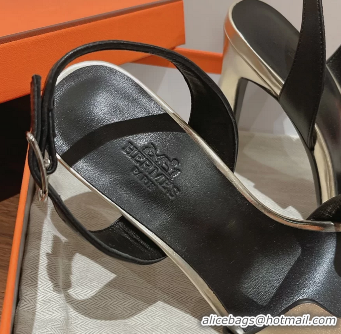 Famous Hermes Holy High Heeled Sandals Gold Calfskin Leather 105MM 6060101