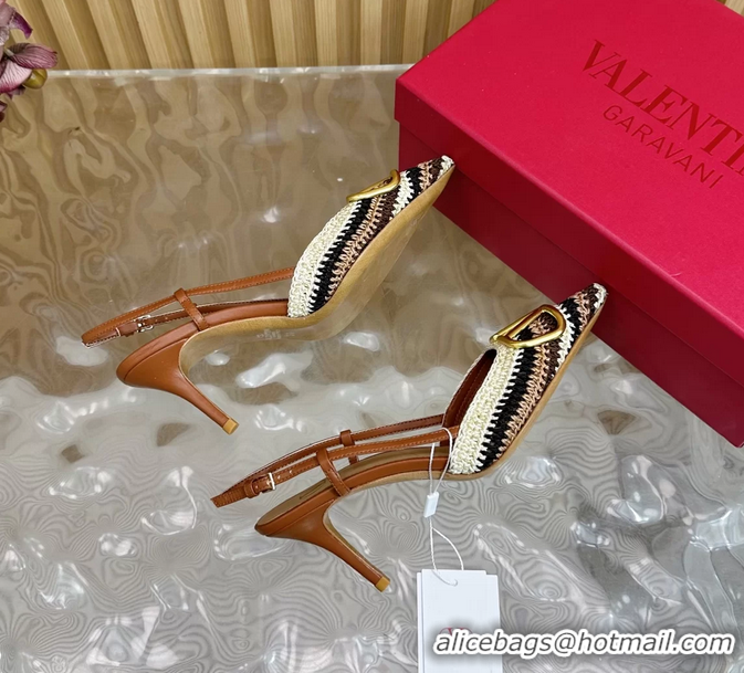 Durable Valentino Vlogo Signature Slingback Pump with Cotton Crochet Embroidered 80MM 6060503