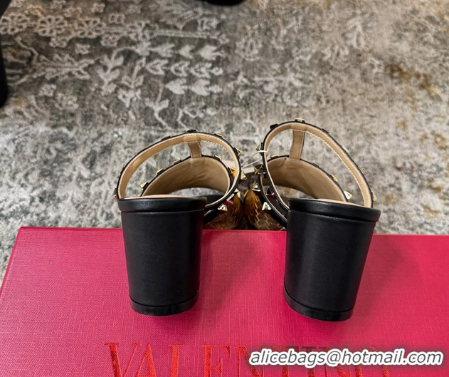 Fashion Valentino Rockstud Strappy Slides Sandals Gold Metallic Woven Laminated Nappa Leather 60MM 6060507
