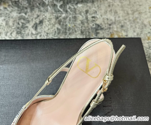 Best Price Valentino Vlogo Sequins Slingback Pumps Silver 85MM 6060511