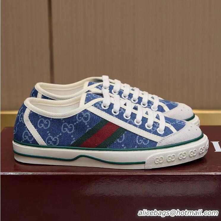 Unique Discount Gucci Tennis 1977 Sneakers In G Logo ‎859219 Denim Blue