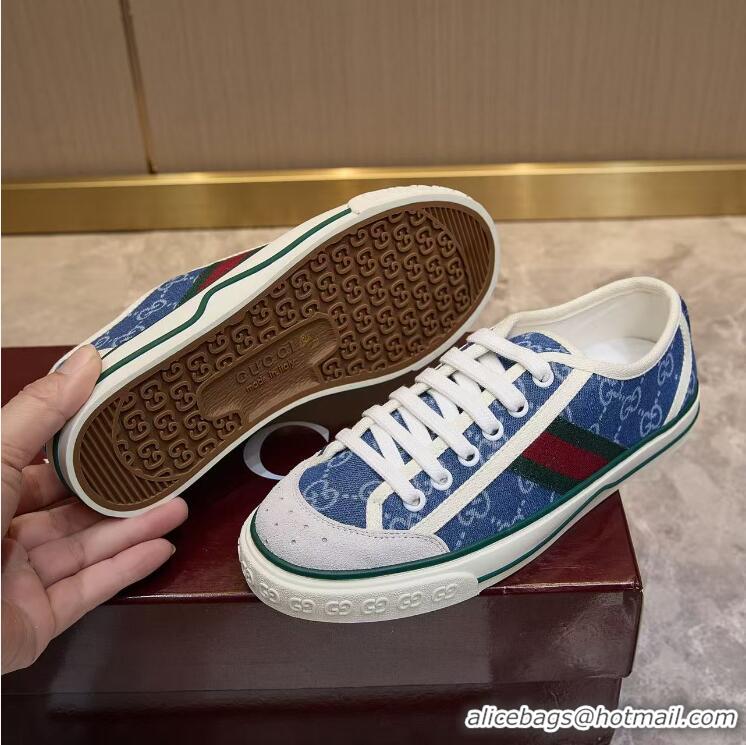 Unique Discount Gucci Tennis 1977 Sneakers In G Logo ‎859219 Denim Blue
