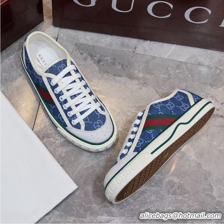 Unique Discount Gucci Tennis 1977 Sneakers In G Logo ‎859219 Denim Blue