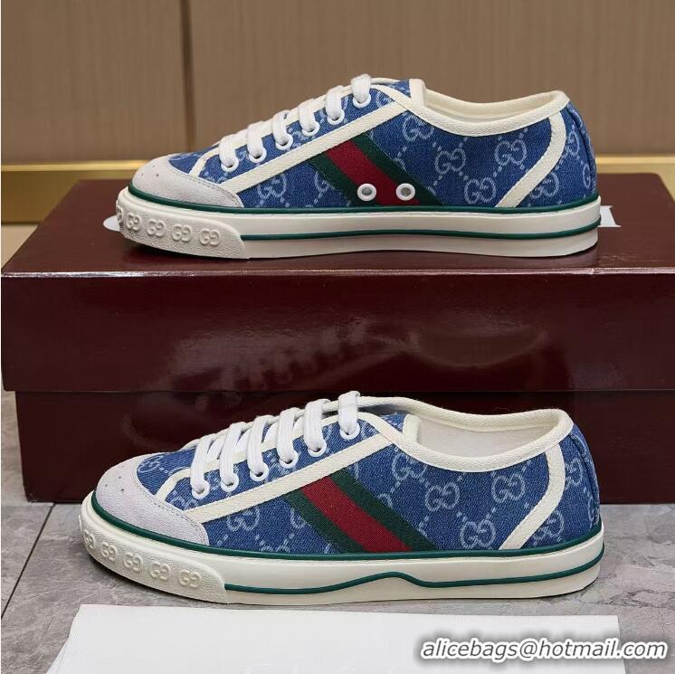 Unique Discount Gucci Tennis 1977 Sneakers In G Logo ‎859219 Denim Blue