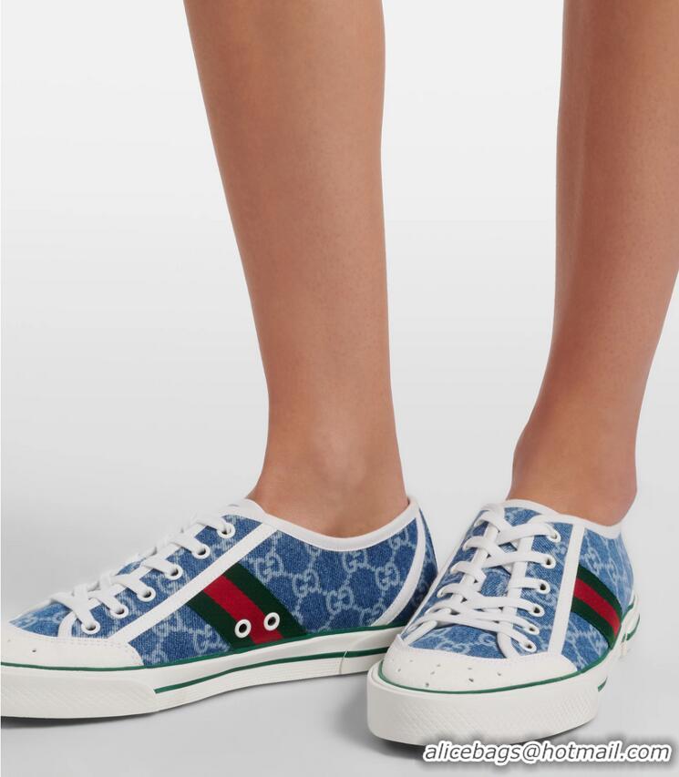 Unique Discount Gucci Tennis 1977 Sneakers In G Logo ‎859219 Denim Blue