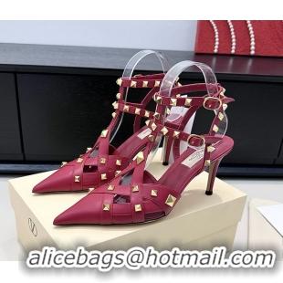 Good Looking Valentino Rockstud Studdy Red Leather Pumps 90MM 6060803